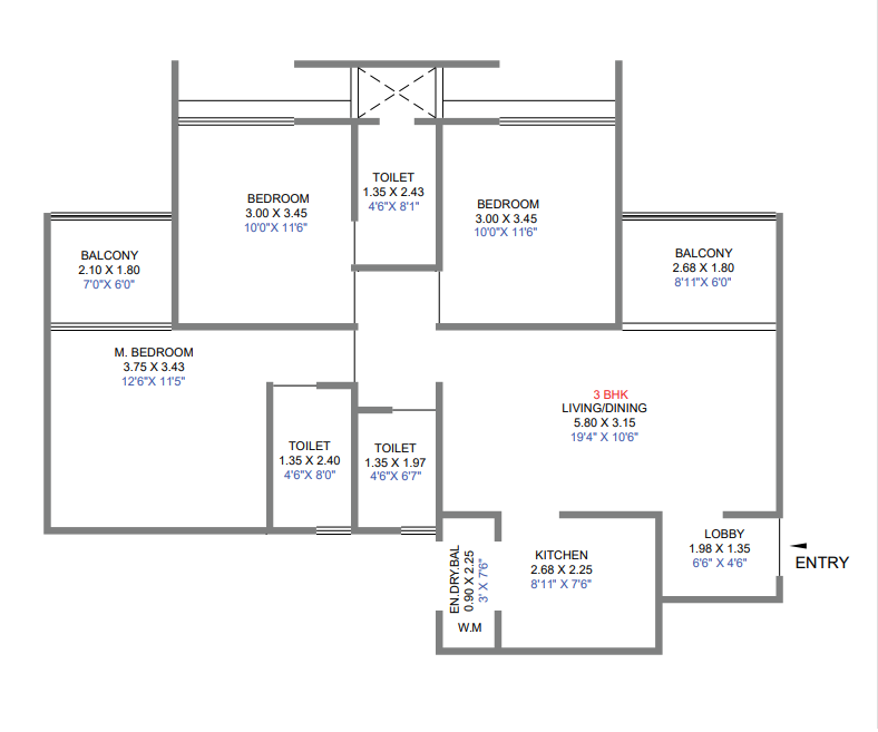 Surya Skies Punawale 3 BHK